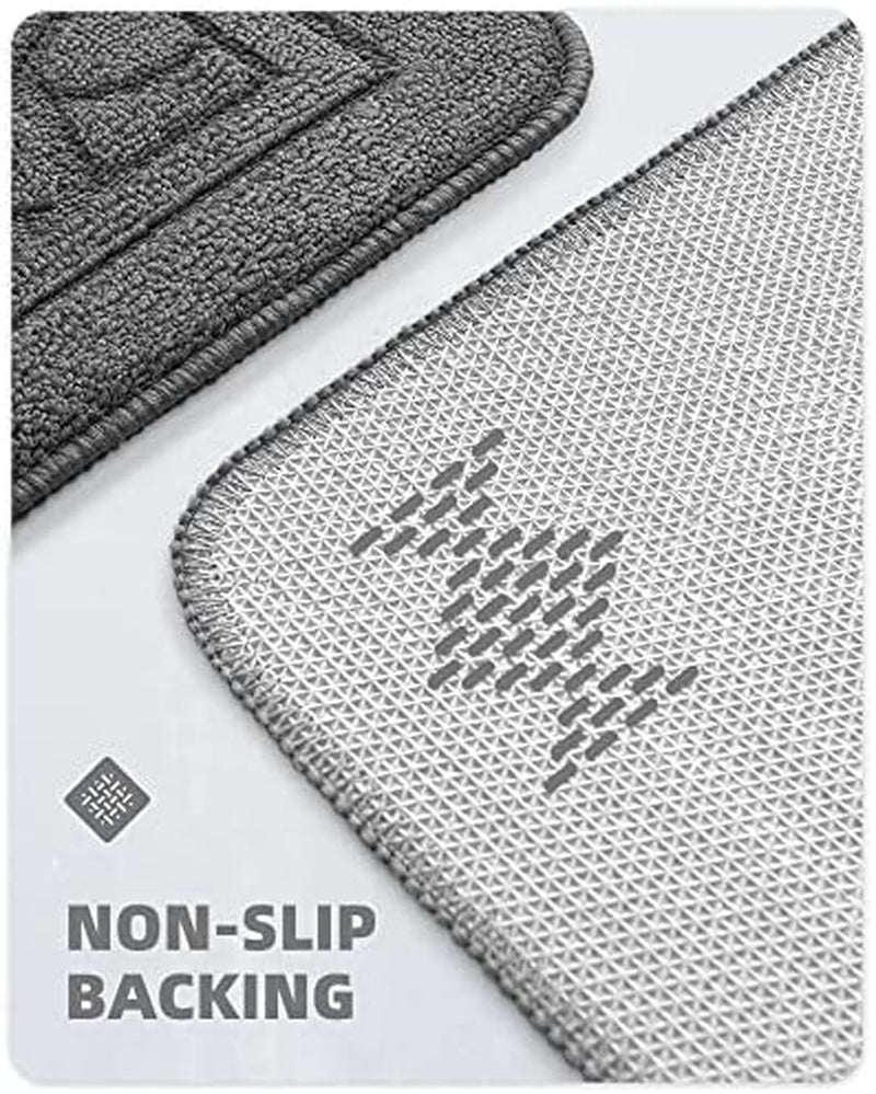 Non-Skid Kitchen Runner Rug – 18" x 59" Machine Washable Floor Mat, Easy to Clean, Grey