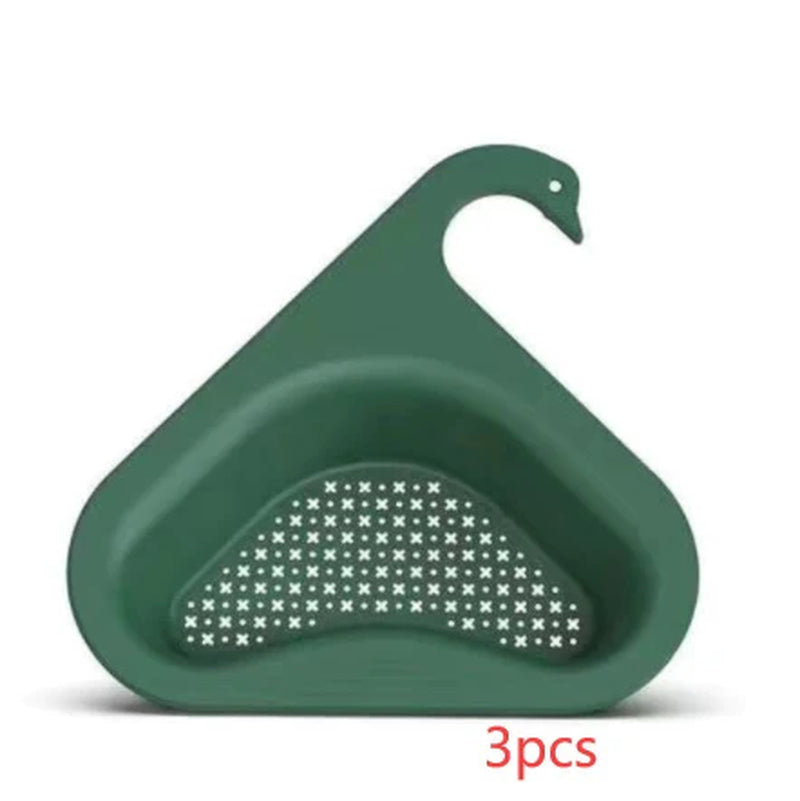Household Sink Hanging Fruit and Vegetable Filter Water Drain Basket Kitchen Dry and Wet Separation Swan Drain Basket