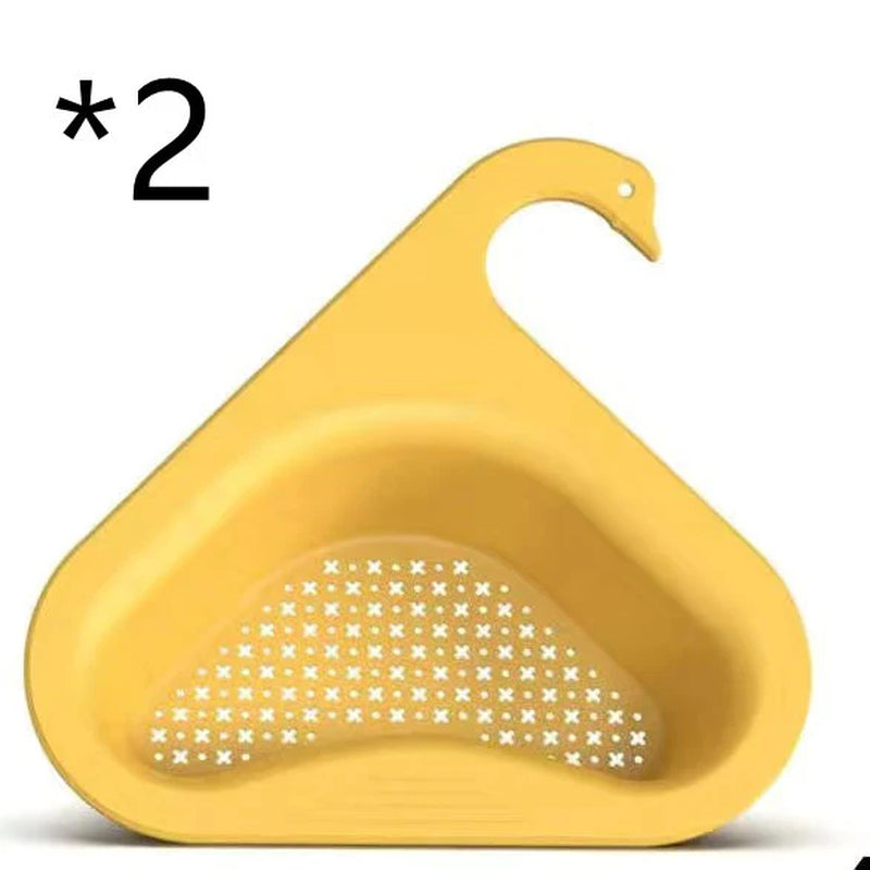 Household Sink Hanging Fruit and Vegetable Filter Water Drain Basket Kitchen Dry and Wet Separation Swan Drain Basket