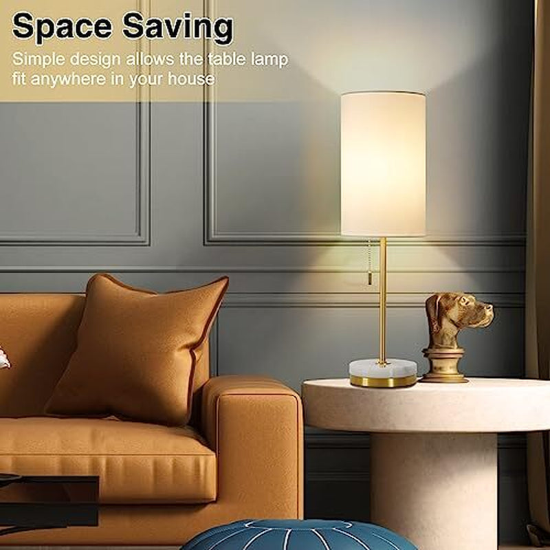 Set of 2 Gold Table Lamps for Bedroom – Elegant Bedside and Nightstand Lighting