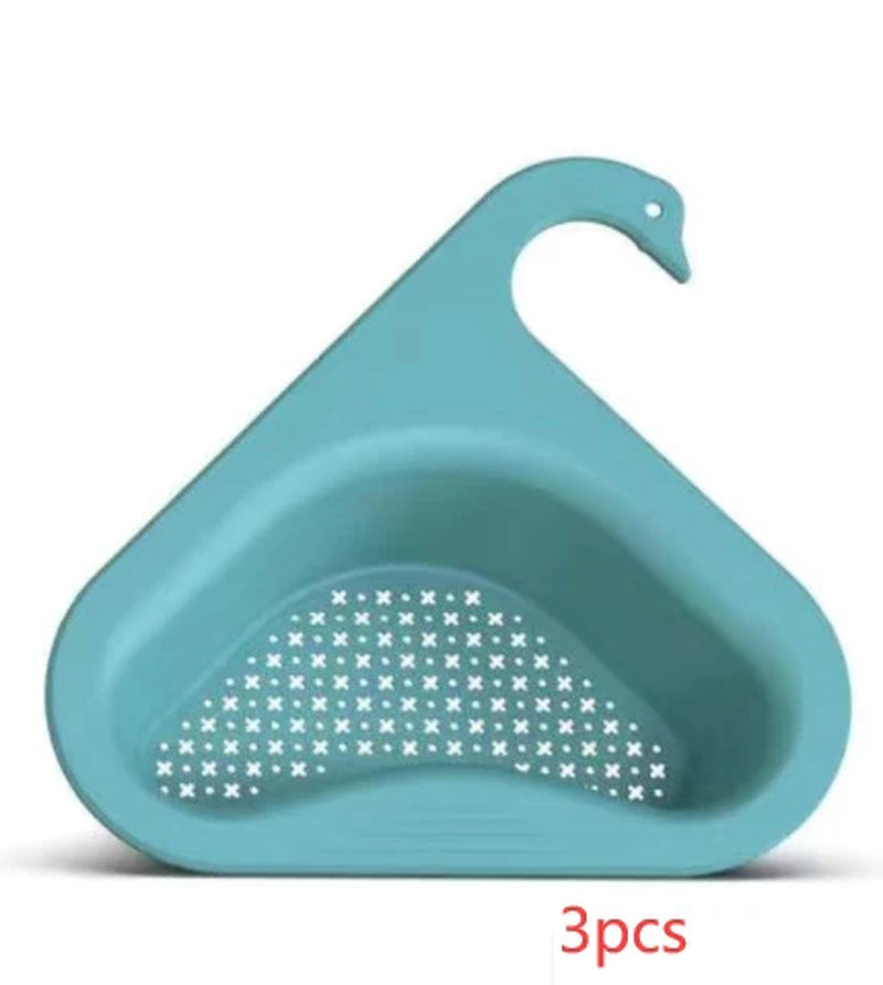 Household Sink Hanging Fruit and Vegetable Filter Water Drain Basket Kitchen Dry and Wet Separation Swan Drain Basket