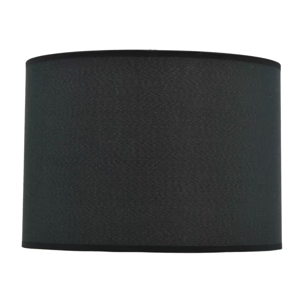 14" x 10" Black Hardback Drum Lamp Shade – Cylindrical Design