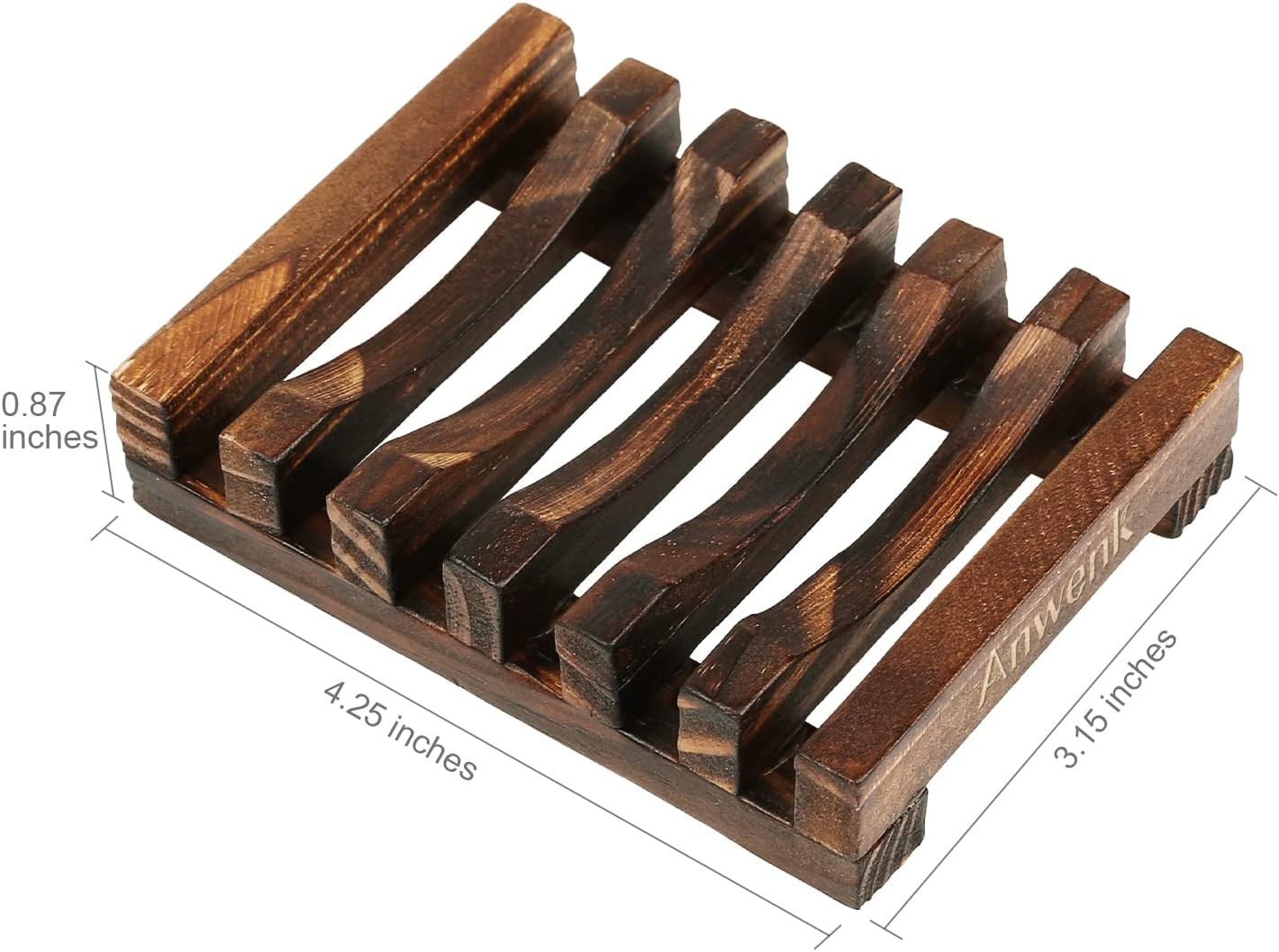 Handcrafted Wooden Soap Dish – Rectangular Sink Drainer for Soap, Sponges & More (1 Pack)