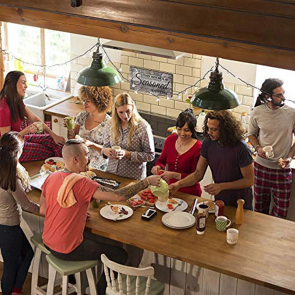 Rustic Farmhouse Kitchen Wall Plaque – This Kitchen Is Seasoned with Love Printed Wood Sign, 16 x 8 Inches