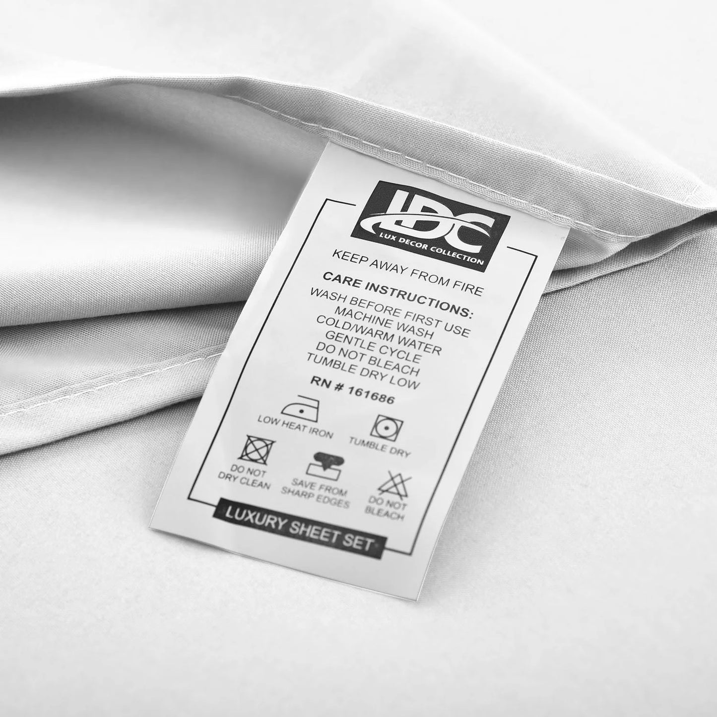 Lux Decor Collection 6-Piece California King Sheet Set – 16" Deep Pocket Brushed Microfiber Bedding, White