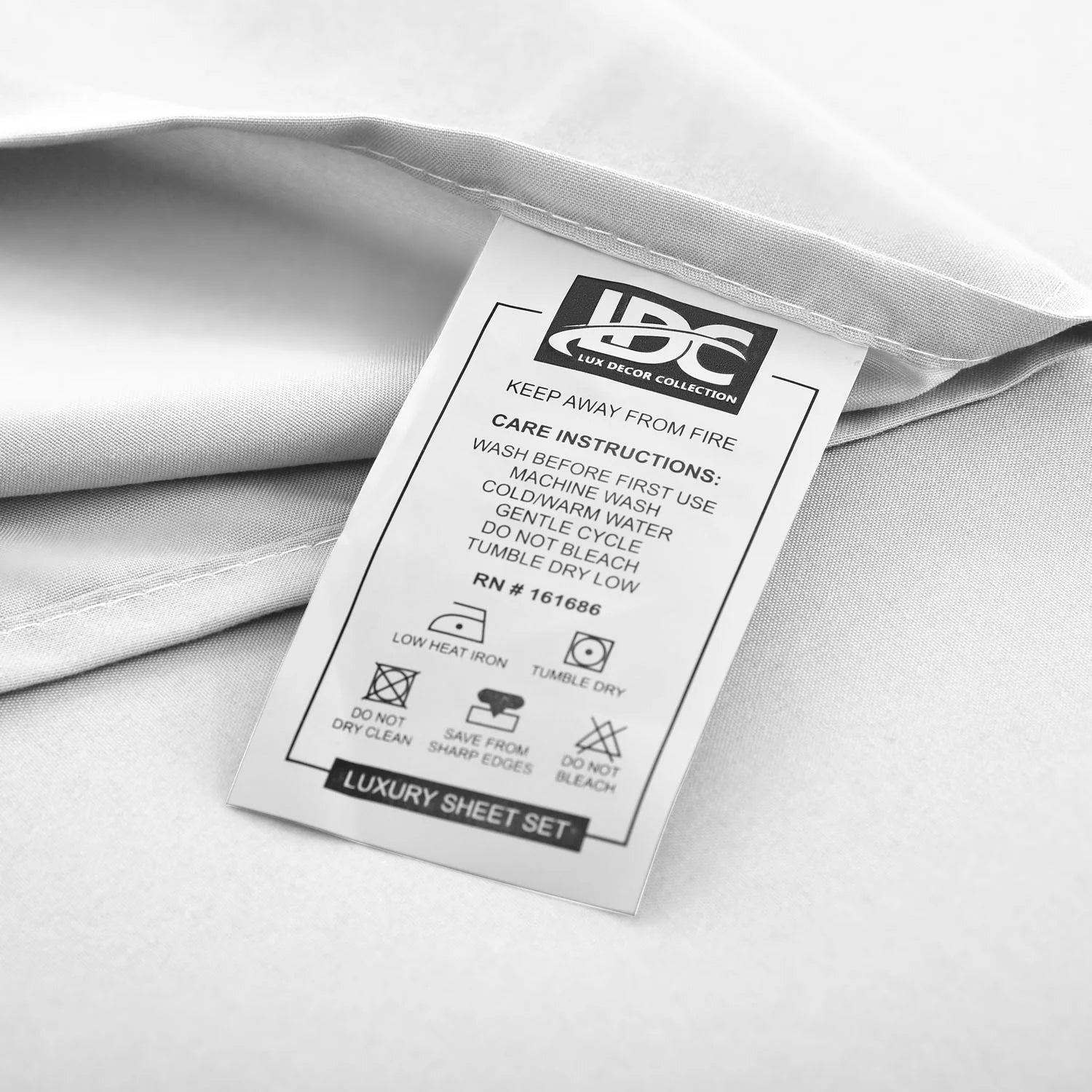 Lux Decor Collection 6-Piece California King Sheet Set – 16" Deep Pocket Brushed Microfiber Bedding, White