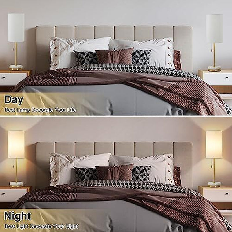 Set of 2 Gold Table Lamps for Bedroom – Elegant Bedside and Nightstand Lighting