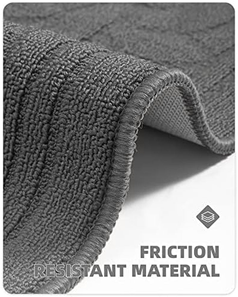 Non-Skid Kitchen Runner Rug – 18" x 59" Machine Washable Floor Mat, Easy to Clean, Grey