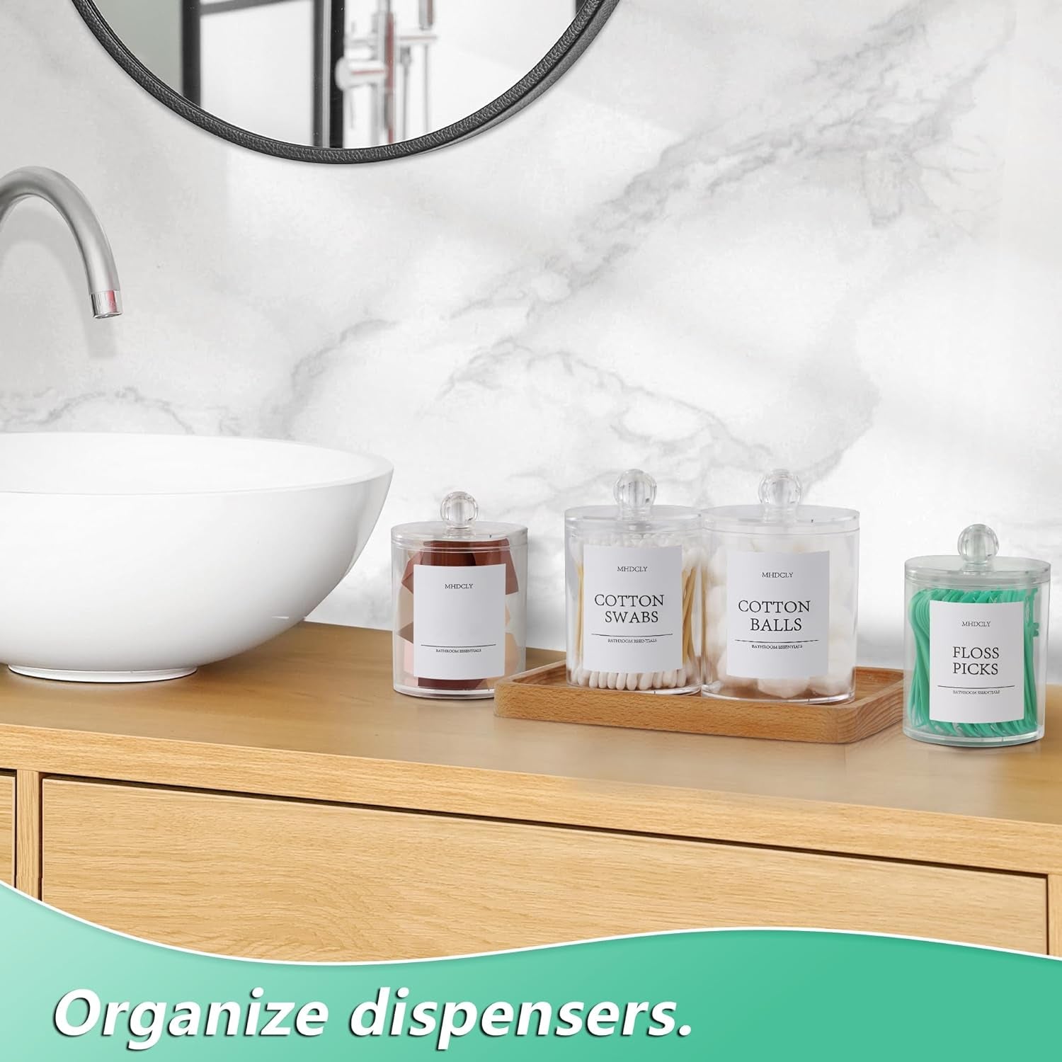 4-Pack Bathroom Organizers and Storage Accessories – Q-tip Holders and Decorative Storage Solutions for Bathroom 