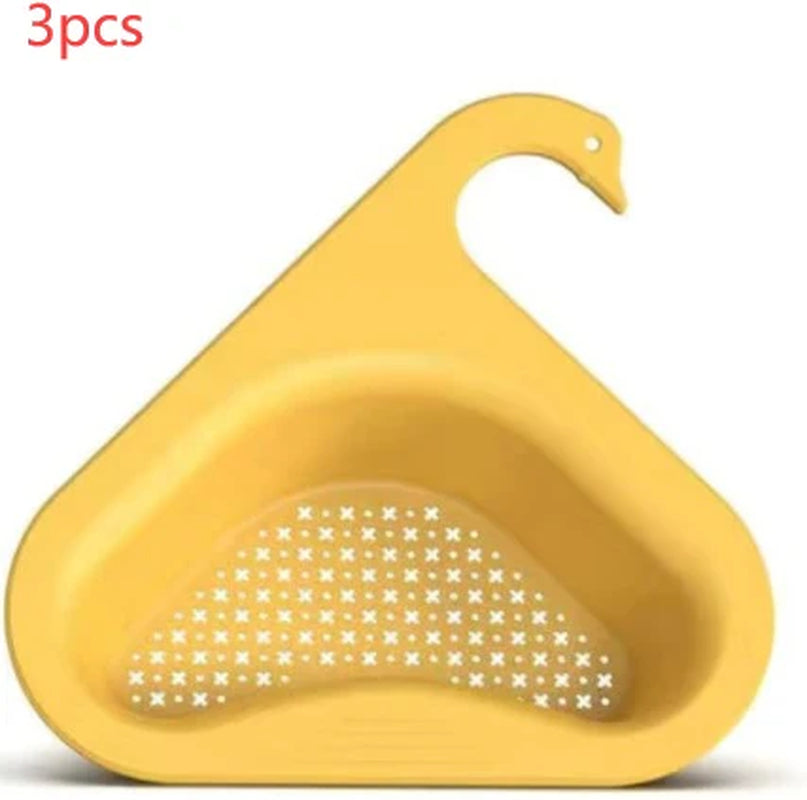 Household Sink Hanging Fruit and Vegetable Filter Water Drain Basket Kitchen Dry and Wet Separation Swan Drain Basket