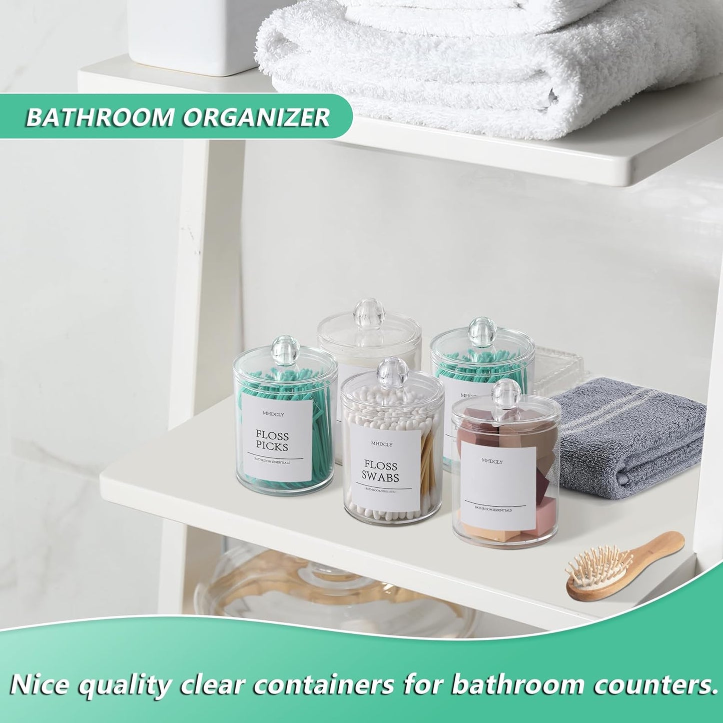 4-Pack Bathroom Organizers and Storage Accessories – Q-tip Holders and Decorative Storage Solutions for Bathroom 