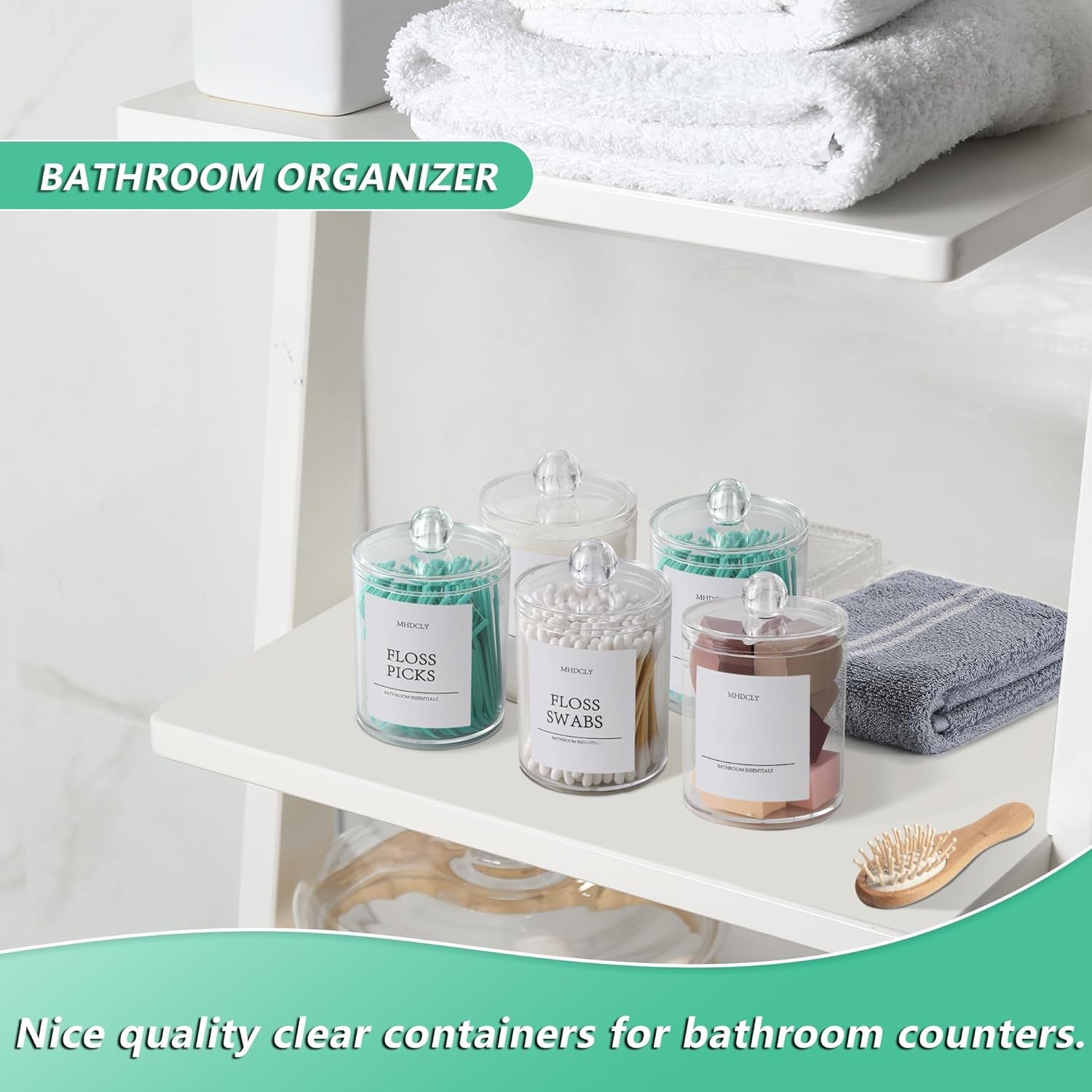 4-Pack Bathroom Organizers and Storage Accessories – Q-tip Holders and Decorative Storage Solutions for Bathroom 