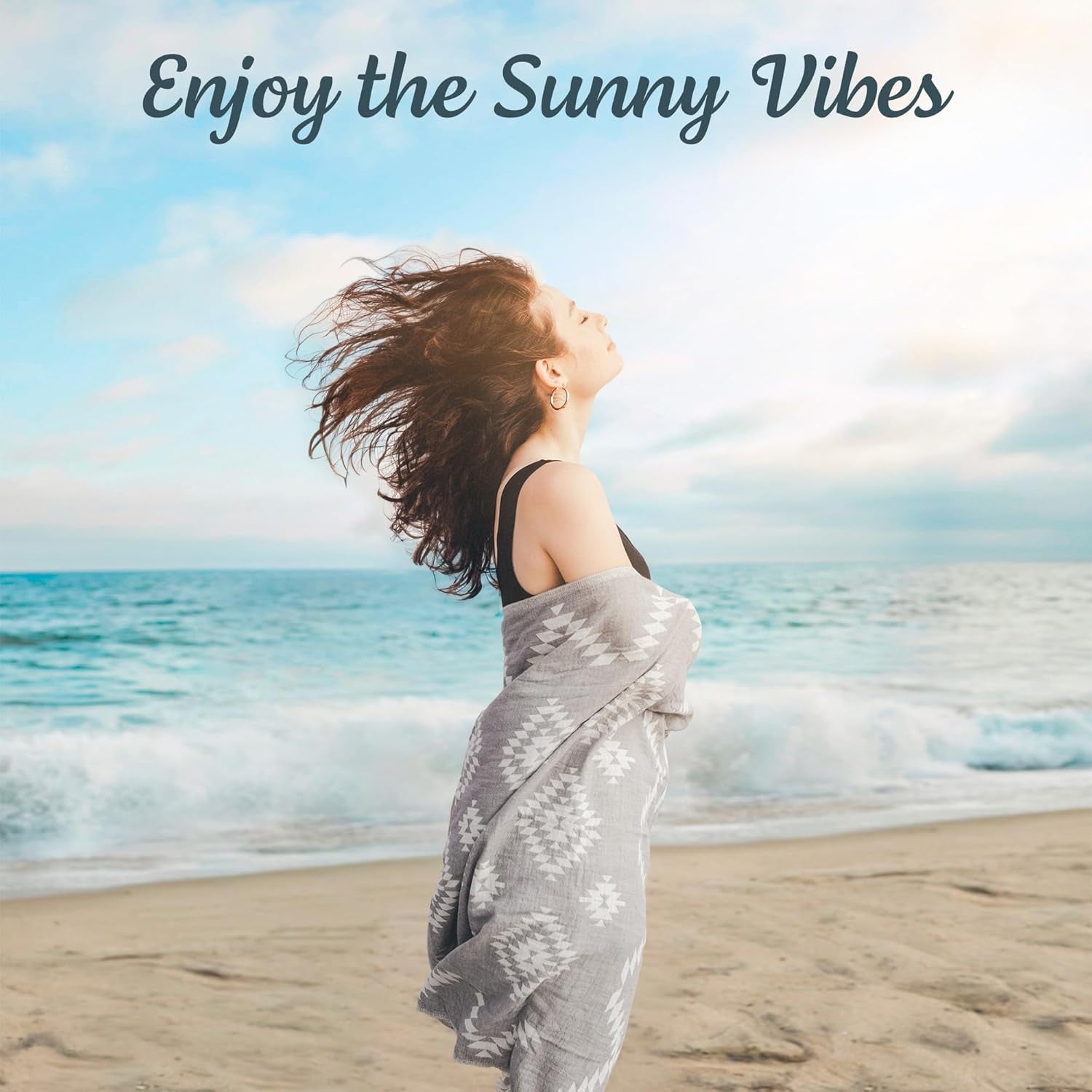 Premium Turkish Beach Towel – 35”x67” Lightweight, Quick-Dry, Sand-Free 100% Cotton Towel (Ocean Light Grey)