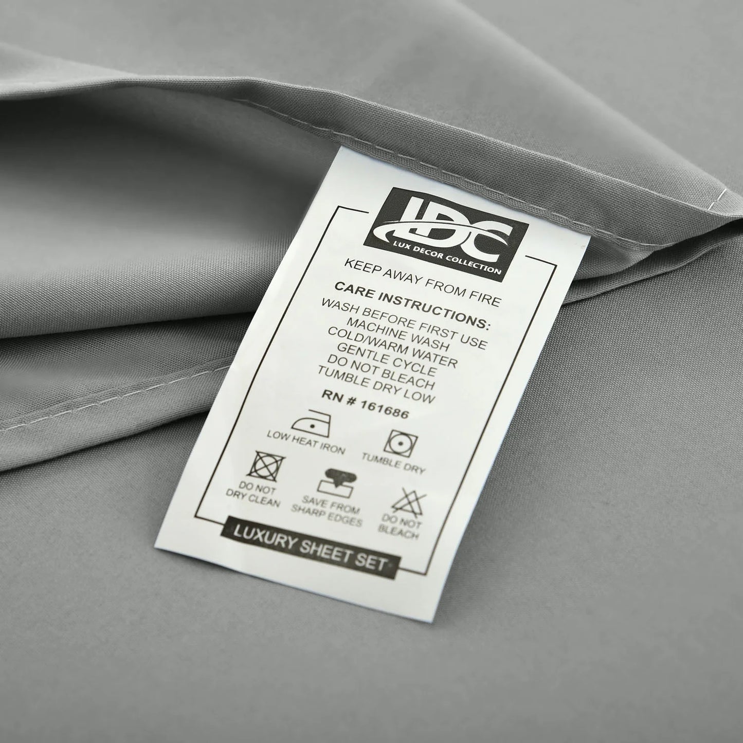 Lux Decor Collection 6-Piece Queen Sheet Set – Double Brushed Microfiber Bedding with Pillowcases, Gray