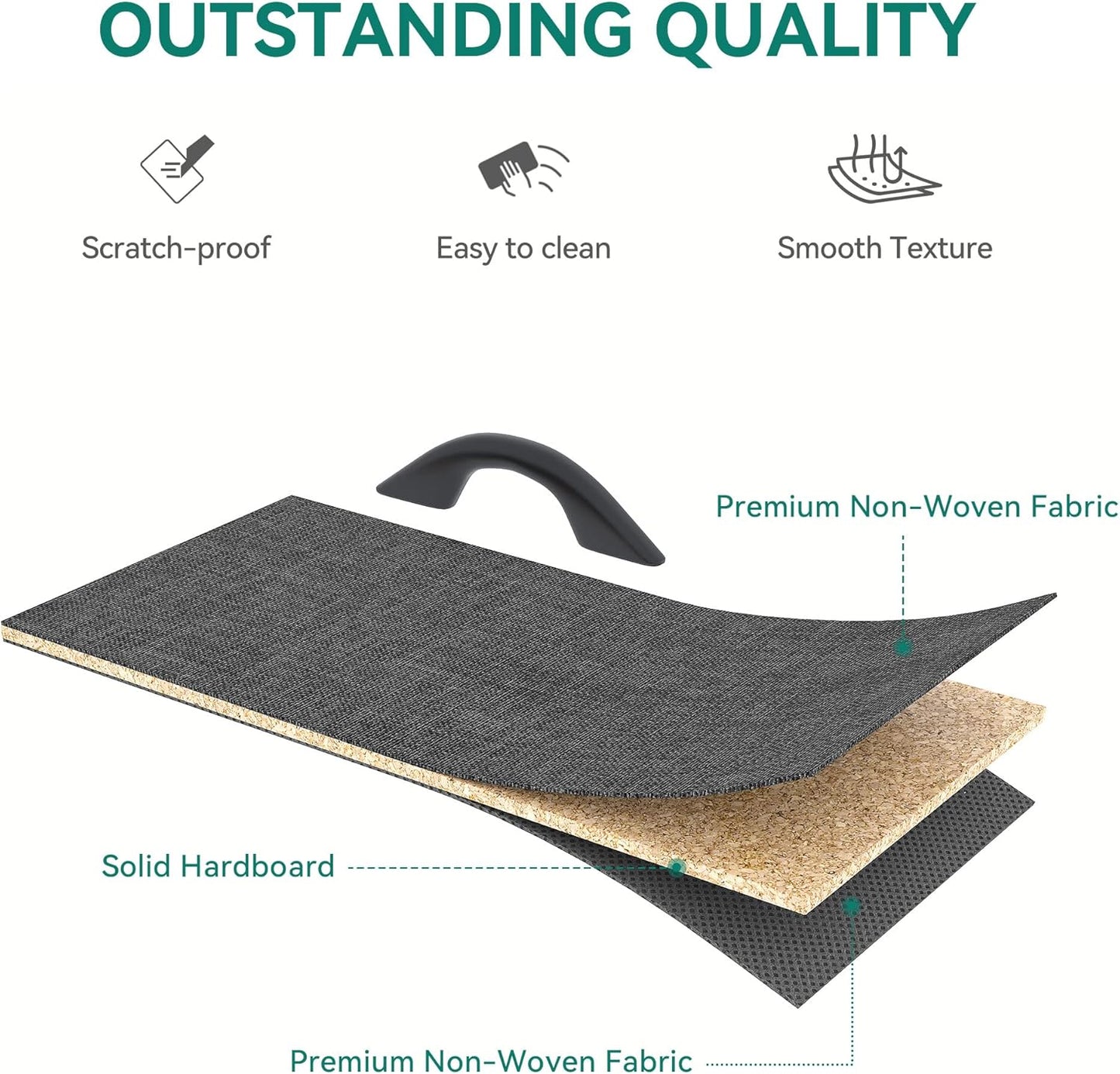 5-Drawer Fabric Dresser with Storage Bins – Wide Clothes Cabinet for Bedroom and Living Room, Black Grey