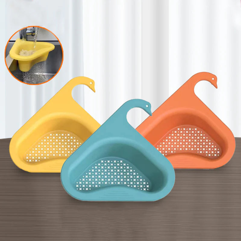 Household Sink Hanging Fruit and Vegetable Filter Water Drain Basket Kitchen Dry and Wet Separation Swan Drain Basket