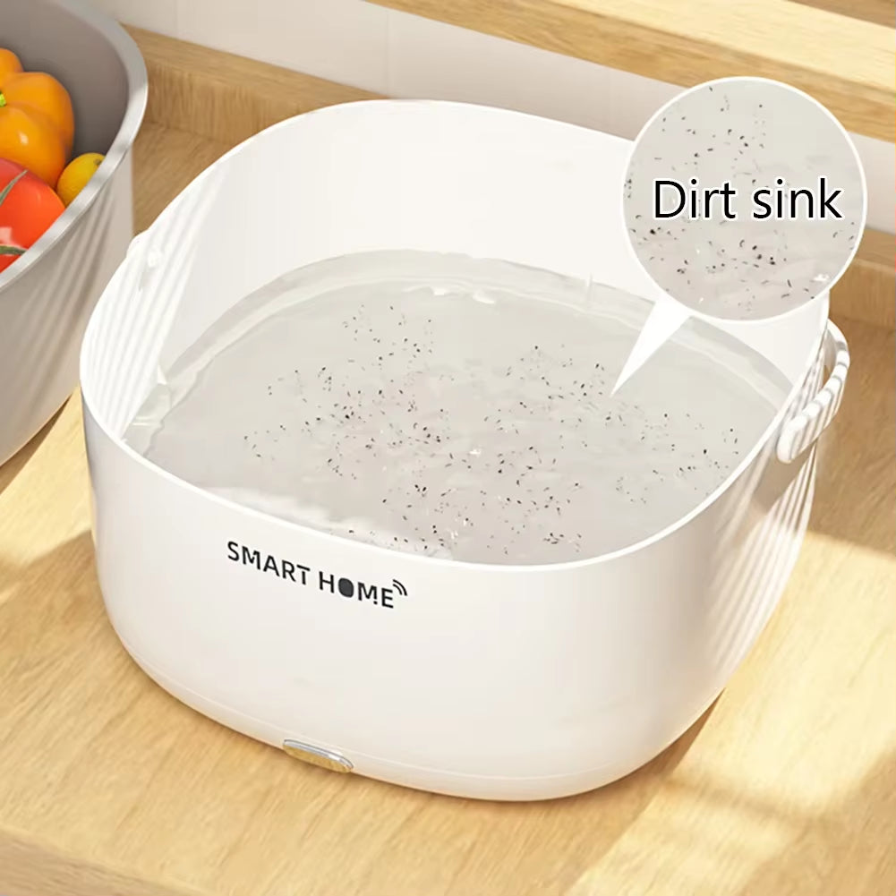 Ultrasonic Vegetable and Fruit Washer – Household Food Cleaner and Purifier for Removing Pesticide Residues and Dirt with Cleaning Basket