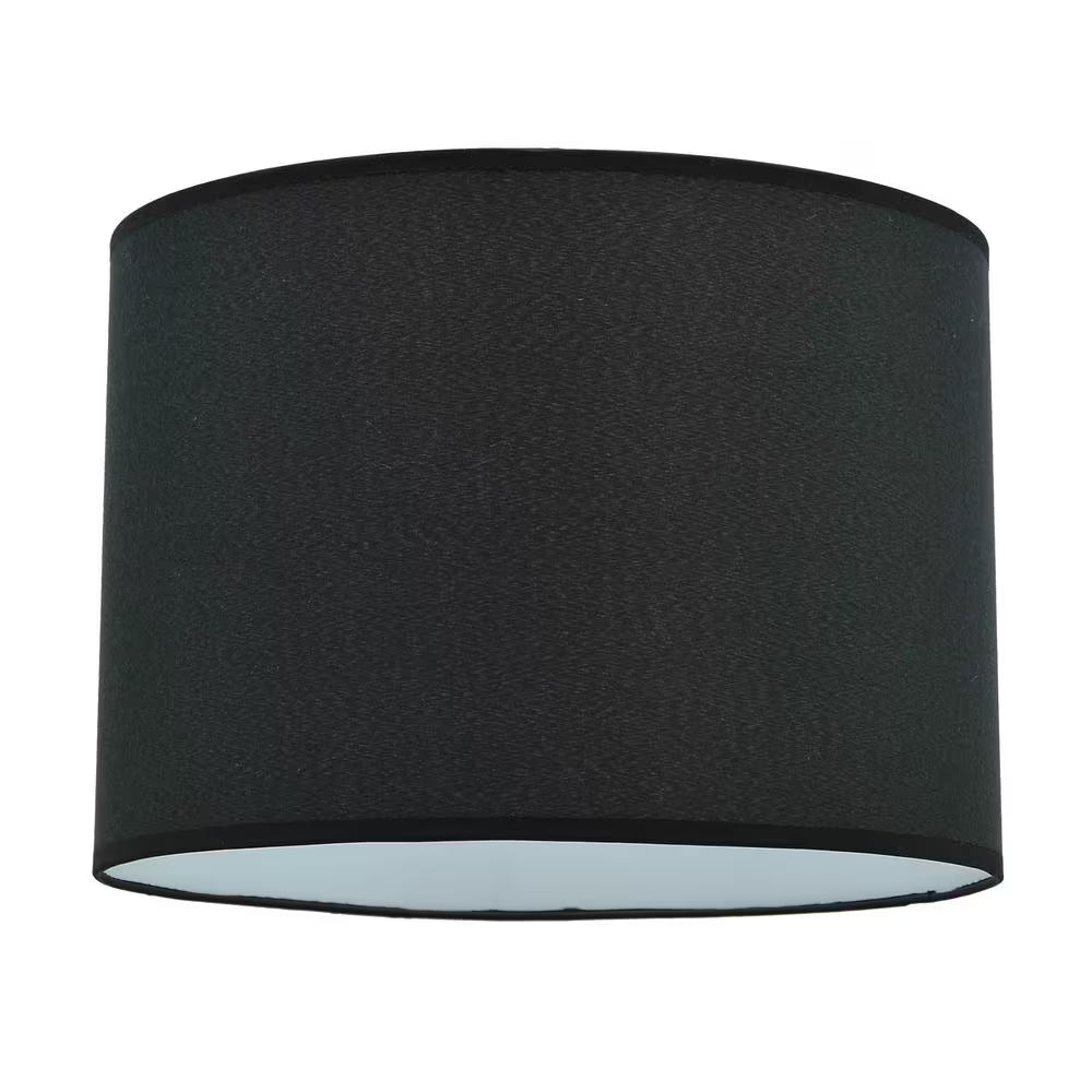 14" x 10" Black Hardback Drum Lamp Shade – Cylindrical Design