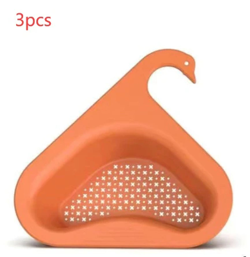 Household Sink Hanging Fruit and Vegetable Filter Water Drain Basket Kitchen Dry and Wet Separation Swan Drain Basket