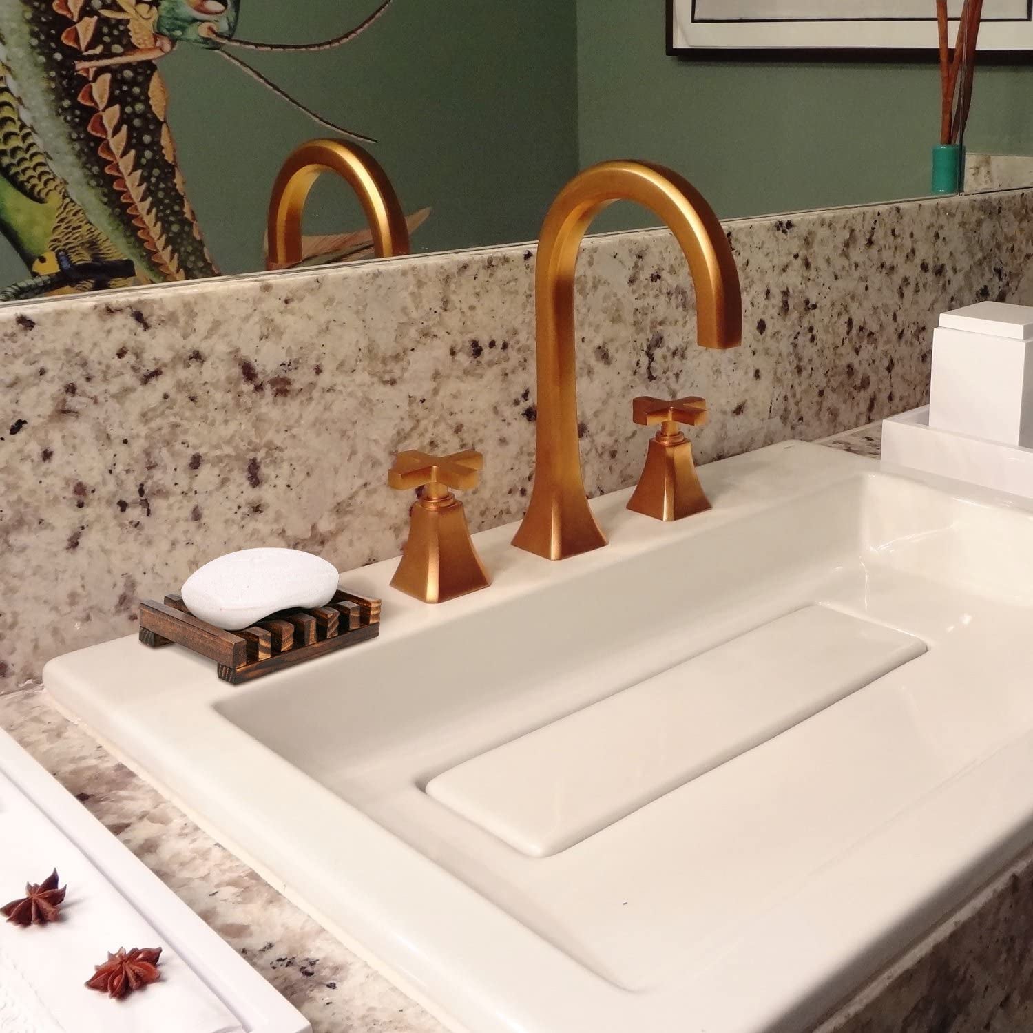 Handcrafted Wooden Soap Dish – Rectangular Sink Drainer for Soap, Sponges & More (1 Pack)